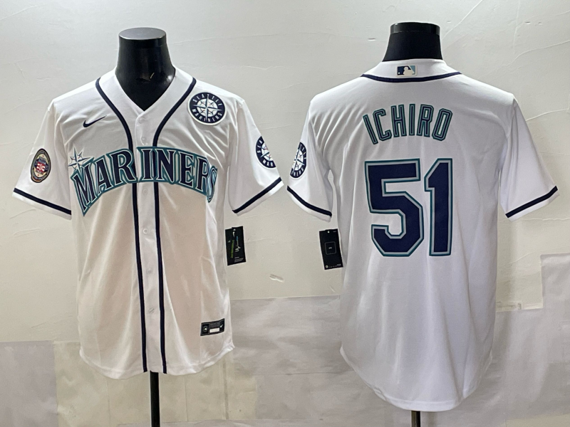 Men Seattle Mariners #51 Ichiro white MLB 2025 Nike jersey 0065->seattle mariners->MLB Jersey